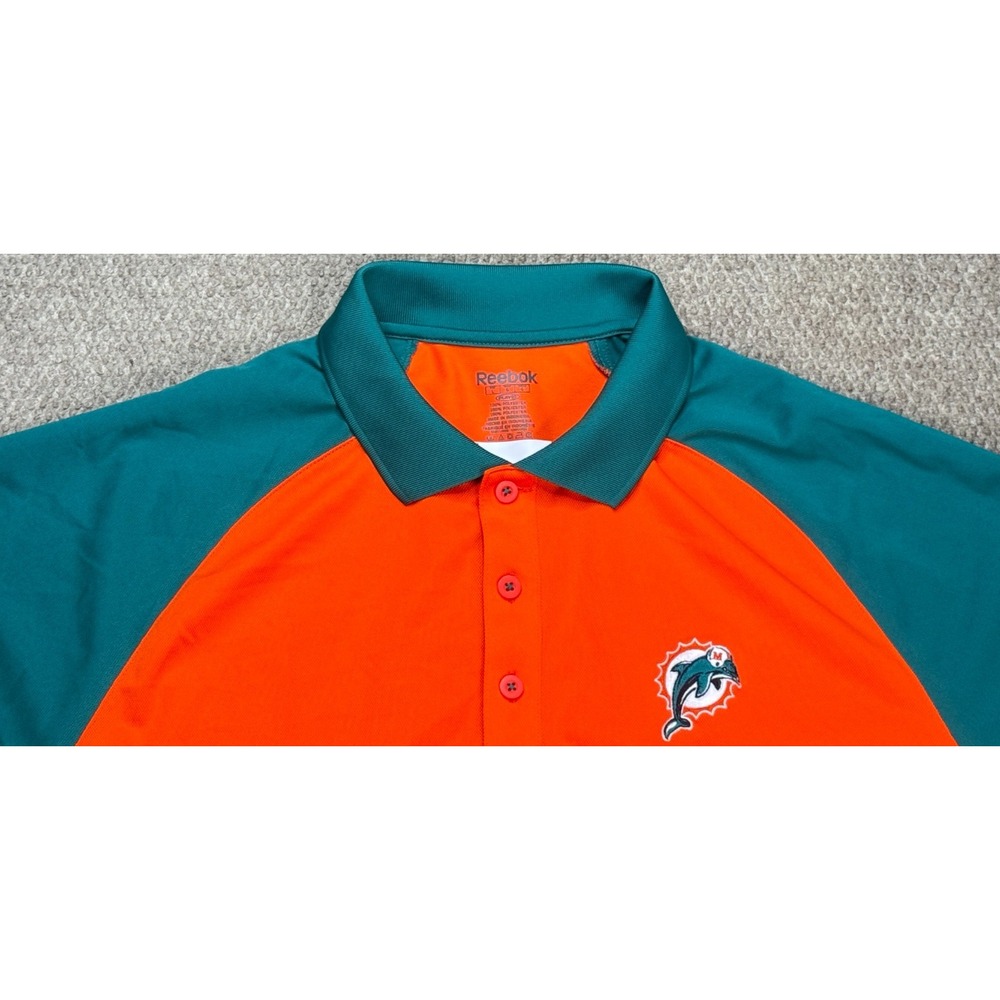 Reebok NFL‎ Embroidered Miami Dophins Golf Polo Shirt Size Large - Picture 5 of 9